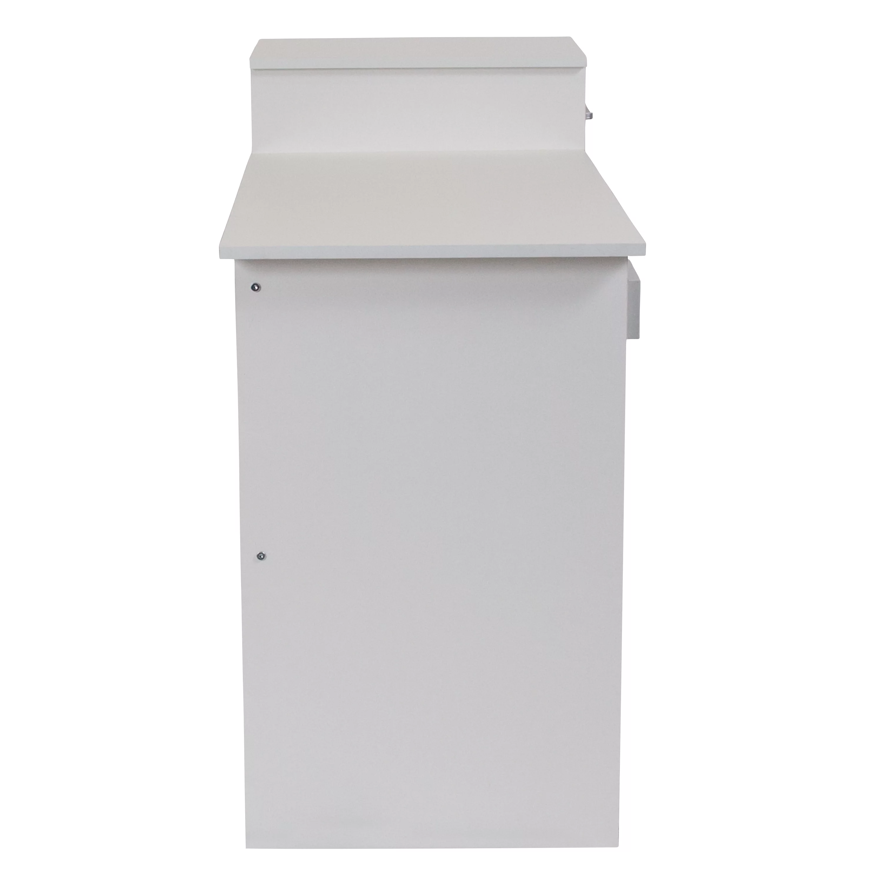 Emma + Oliver White Computer Desk with Shelves and Drawer