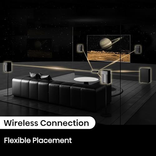 Hisense HT Saturn 4.1.2Ch Sound Bar with Wireless Subwoofer, Dolby Atmos, DTS:X, Bluetooth 5.3, EzPlay, 4K HDMI Pass Through, Roku TV Ready, HDMI/AUX/ARC/Optical/USB, 5 EQ Modes, Hi Concerto