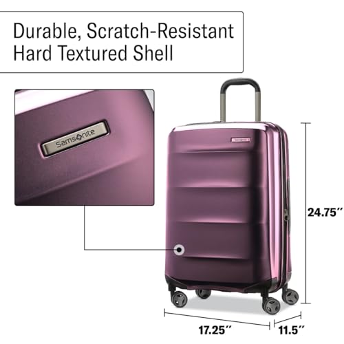 Samsonite Carry-On Pro Front Pocket Hardside Expandable 21-Inch Octiv Luggage: Durable & Impact Resistant, 360° Aero Trac Spinner Wheels, Adjustable Telescopic Handle, TSA Approved Lock - Silver