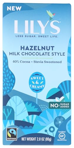 Lily's Sweets, Hazelnut Milk Chocolate Bar, 2.8 Ounce