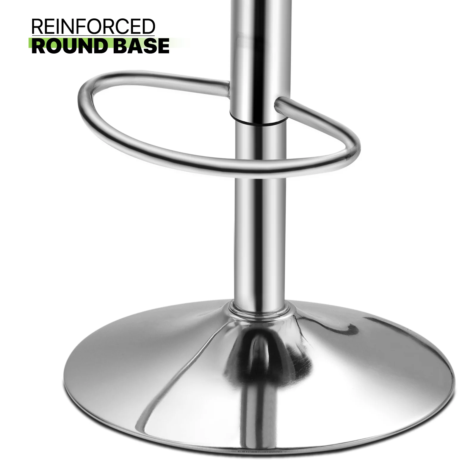 Magshion Set of 2 Faux Leather Adjustable Bar Stools 360 Degree Swivel Barstools with Backrest Footrest Black