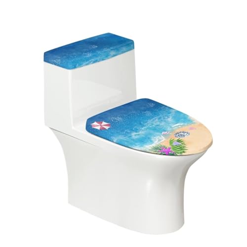 Christmas Bow Bell Toilet Tank Lid Cover and Toilet Seat Lid Cover 2 Pcs Set Toilets Covers with Elastic Cloth Fits Most Toilets Tanks & Lids