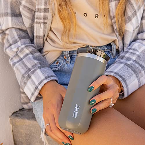 WACACO Octaroma Classico Vacuum Insulated Coffee Mug, Double-wall Stainless Steel Travel Tumbler With Drinking Lid, 6 fl oz (180ml), Carmine Red