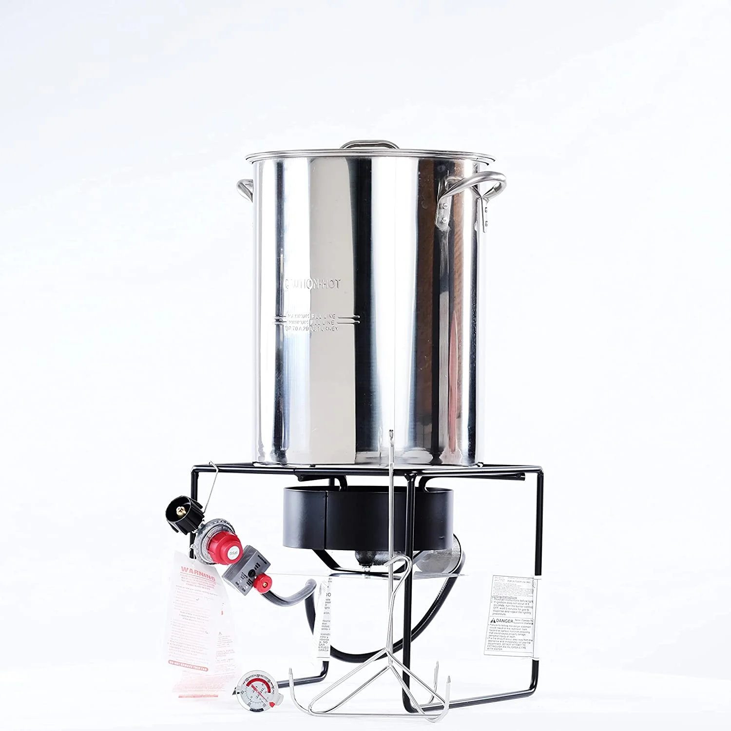 12 in. Welded Square Turkey Fryer Package with Stainless Steel Turkey Pot