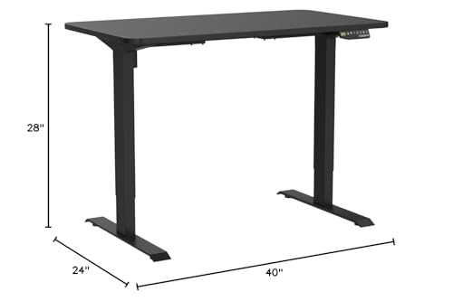 FLEXISPOT EN2 Whole-Piece Standing Desk with Clamp Power Strip, 55 x 28” Electric Stand Up Height Adjustable Desk with Cable Management (Black Frame + 55