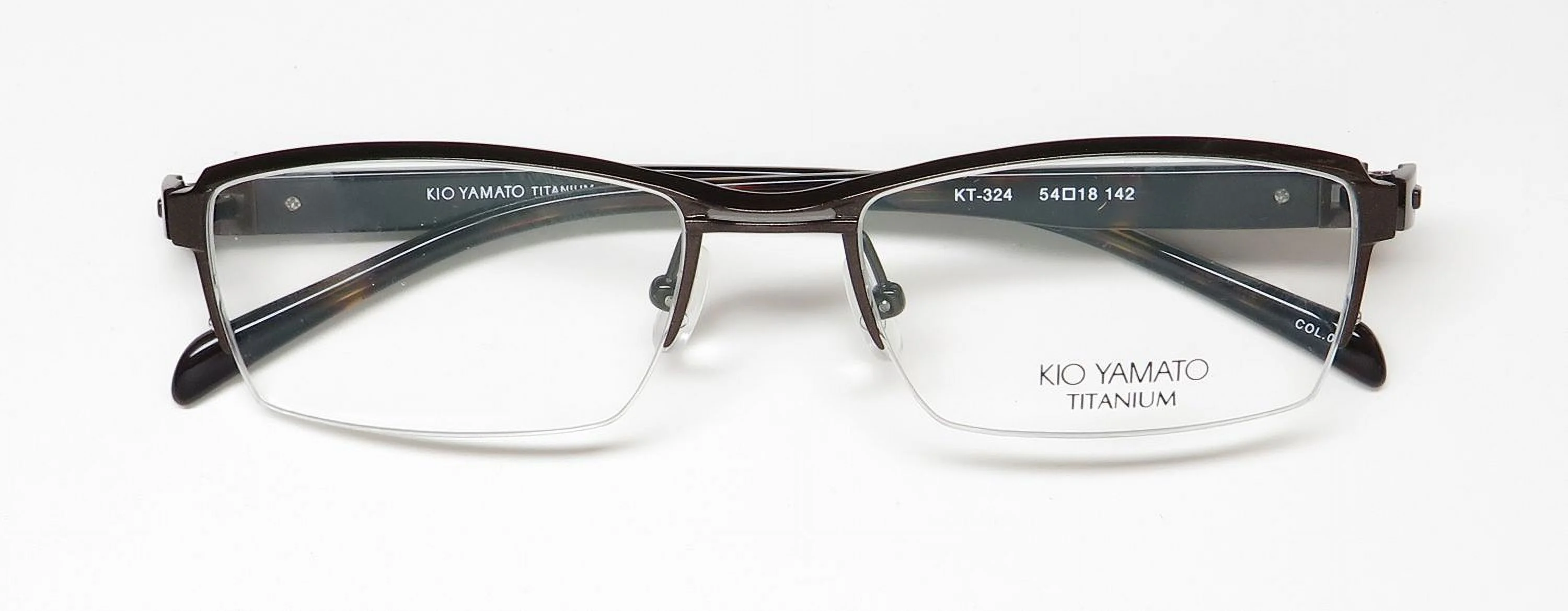 KIO YAMATO KT-324 TITANIUM HALF-RIMLESS CONTEMPORARY RARE EYEGLASS FRAME/GLASSES