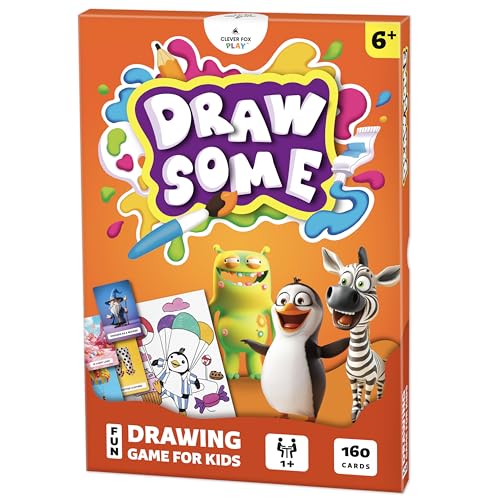 Drawsome Drawing Game for Creative Kids – 160 Prompt Cards with Characters, Actions, Styles & Places to Spark Imagination – Fun Single Player & Family Art Game with Painting Ideas