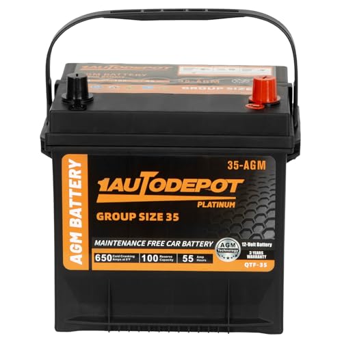 BCI Group 24F Car Battery, 12V 70Ah Automotive Battery Premium Maintenance Free AGM Batteries, 710CCA, 120RC, 36 Months Warranty