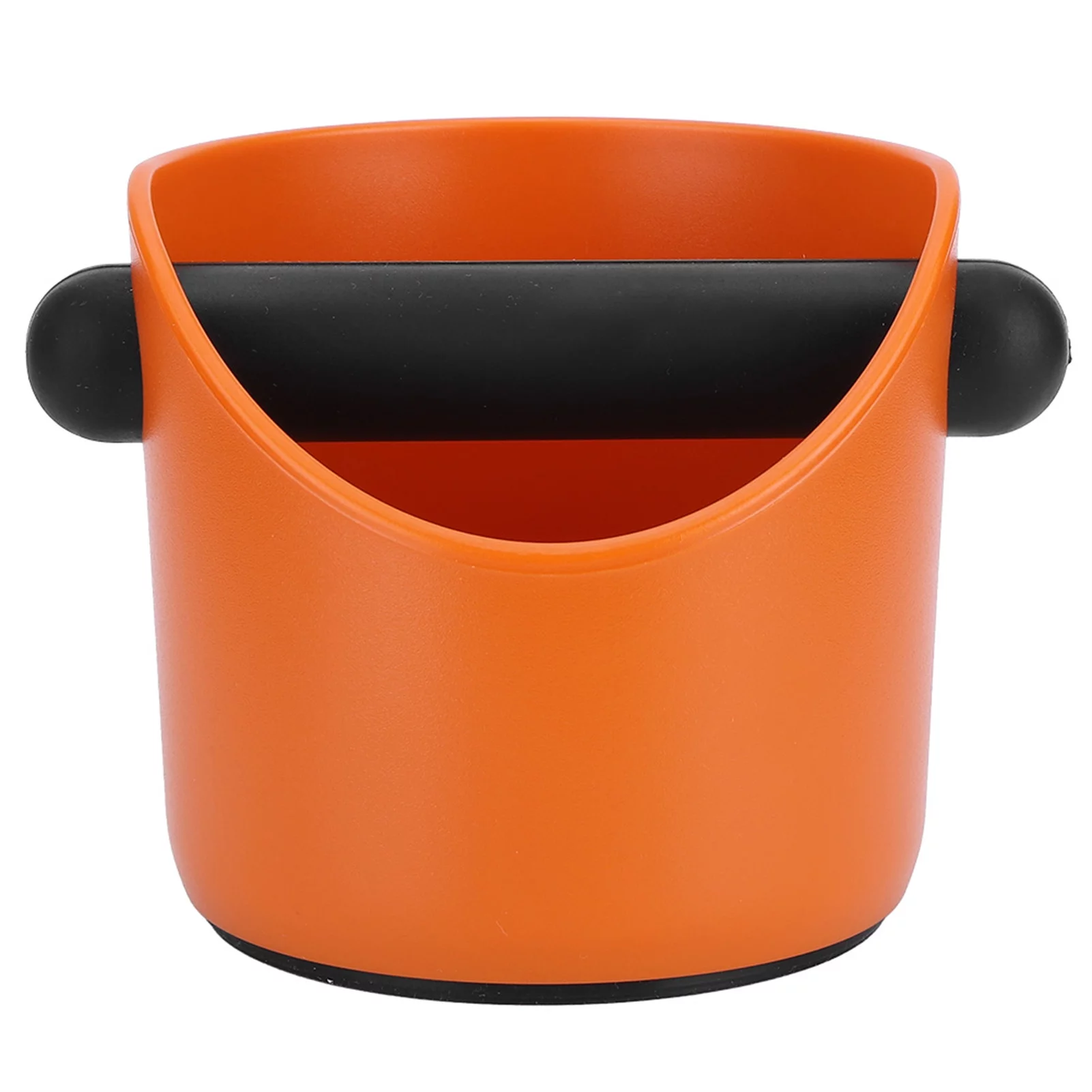 Non?Slip Mini Coffee Grounds Container Straight Port Household KitchenGrind Bucket Knock Bin Box(Orange)