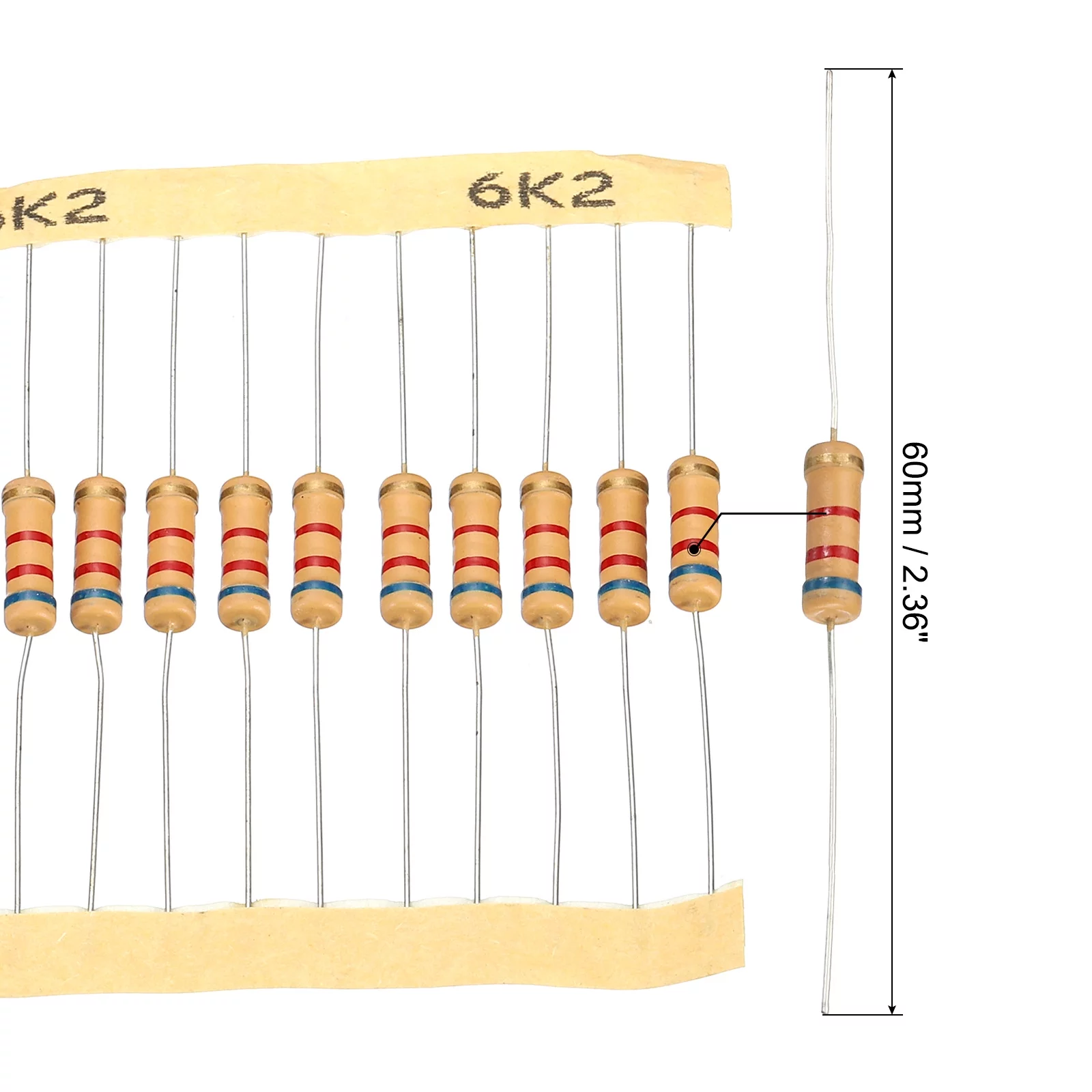 Uxcell 1W 1K Ohm-2M Ohm 5% Carbon Film Resistor, 48 Values Electronic Components Assortment, 480 Pack