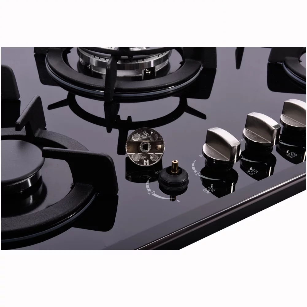 Deli-Kit 30 inch Gas Cooktop Tempered Glass 5 Burners Stove Top Dual Fuel Gas Hob NG/LPG Convertible DK157-A01S