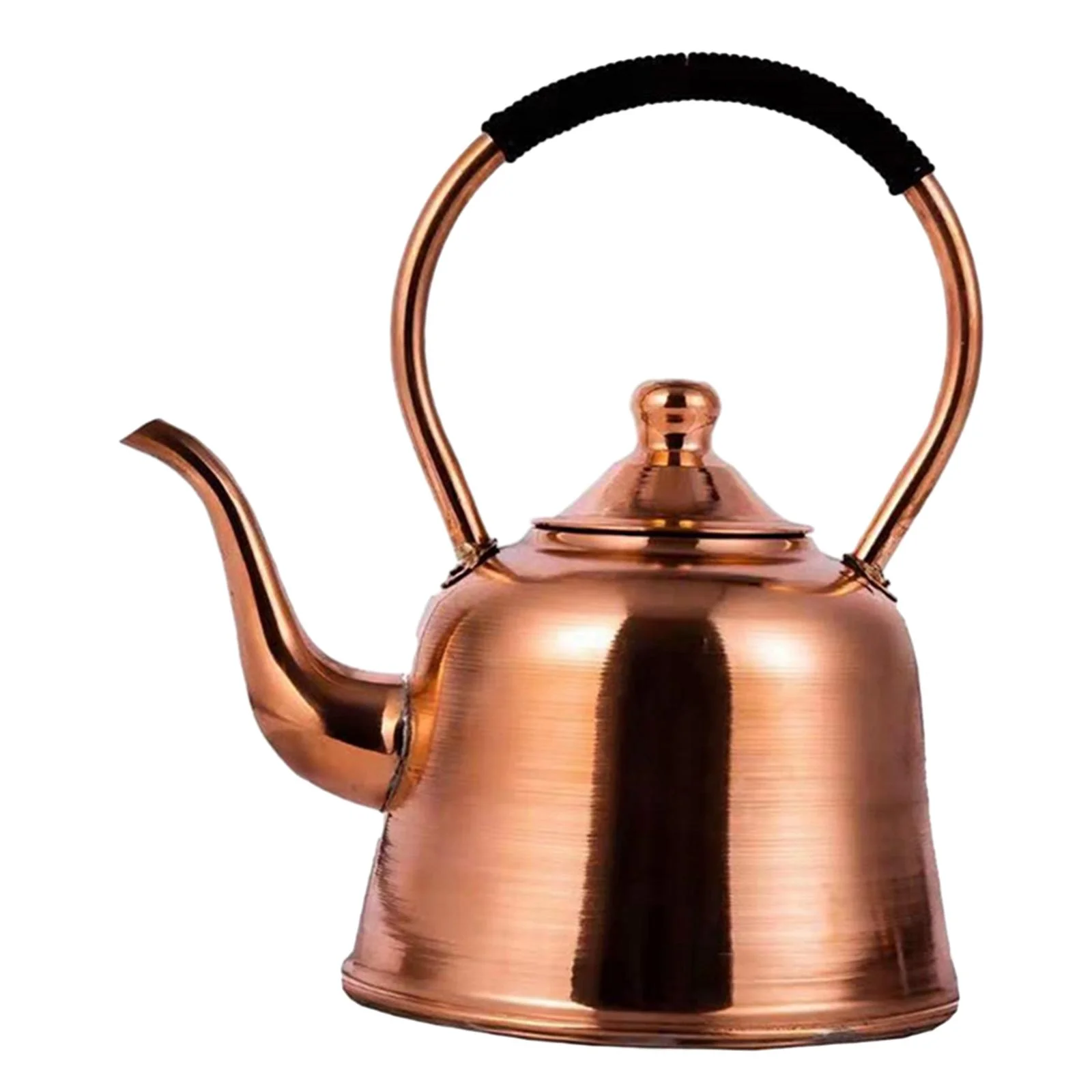 Tongina Coffee Pot Hot Water Kettle Wrapped Handle Stovetop Induction/Gas Stoves Copper Handmade Retro Water Boiler Jug Copper Kettle