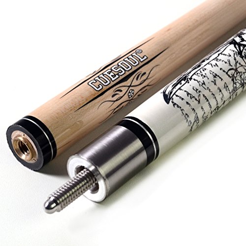 CUESOUL 58 inch 19/20/21 oz 1/2 Maple Pool Cue Stick Kit-Rockin Series