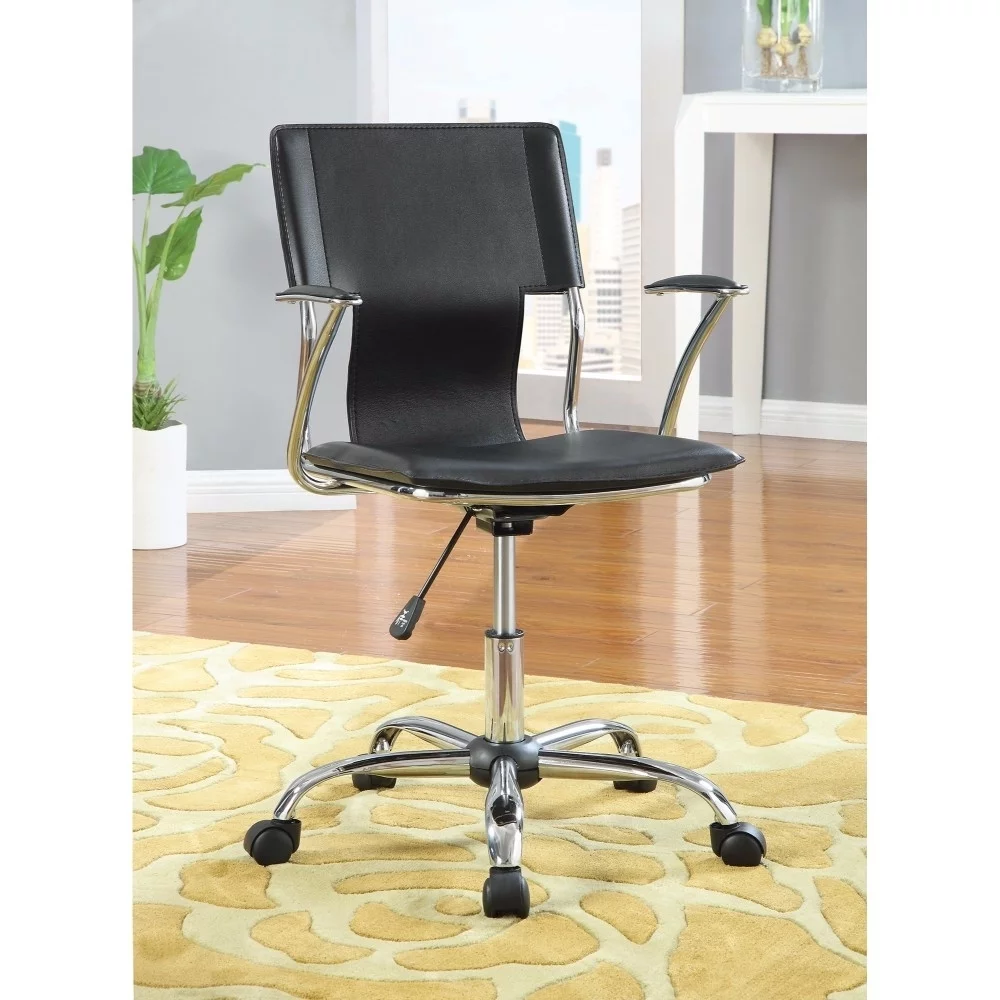 Himari Adjustable Height Office Chair Black and Chrome