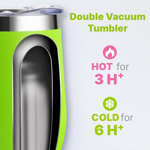 Tumbler with Lid and Straw-12 oz Stainless Steel Double Wall Vacuum Insulated Tumbler Cup with Handle (Canyon Red-Sky Blue)