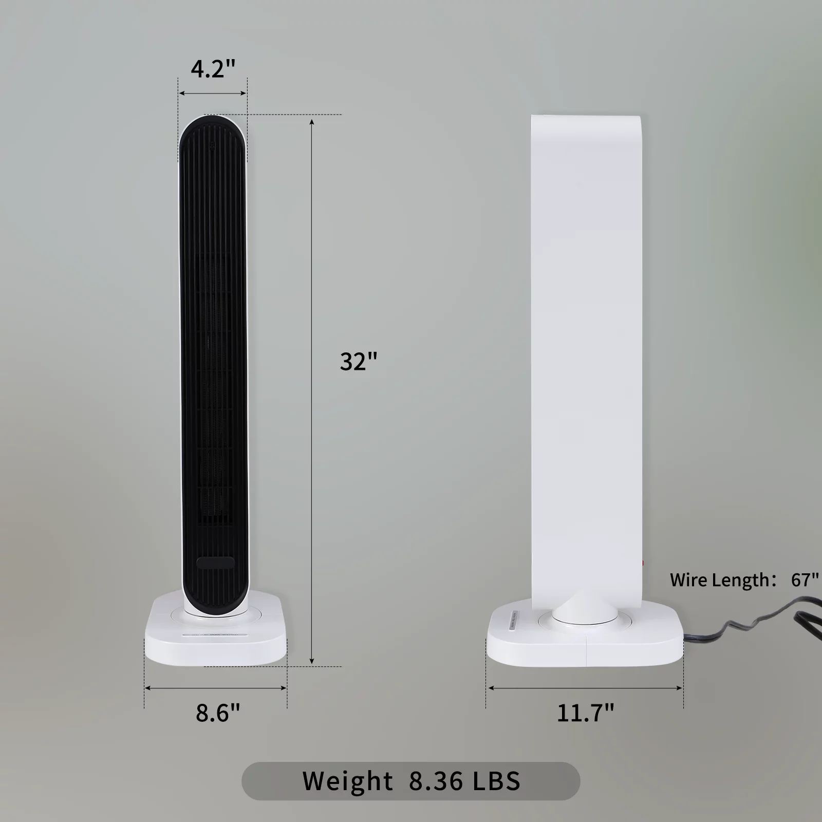 1500W Whole Room Tower Electric Space Heater with Remote 4 Heat Modes