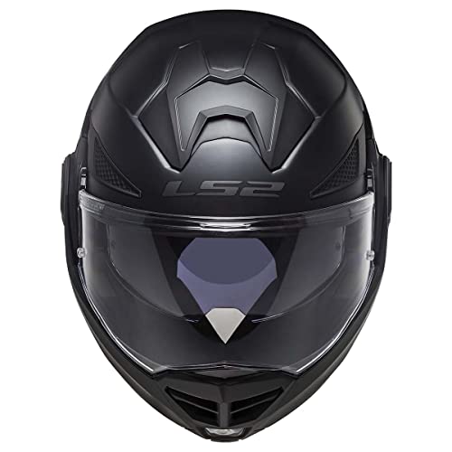 LS2 Helmets Advant X Modular Helmet with Integrated Cardo 4X Bluetooth (Matte Black - Medium)
