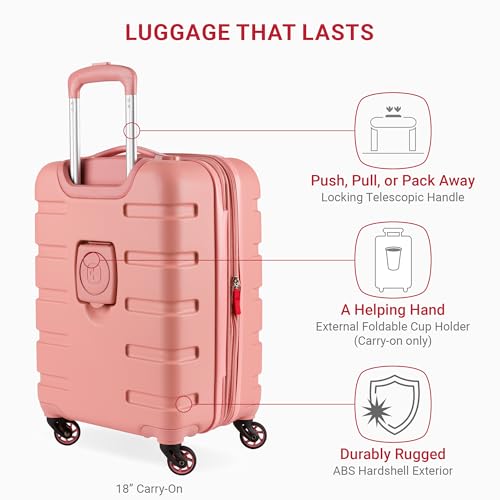 SwissGear 7366 Hardside Expandable Luggage with Spinner Wheels, White, Carry-On 19-Inch