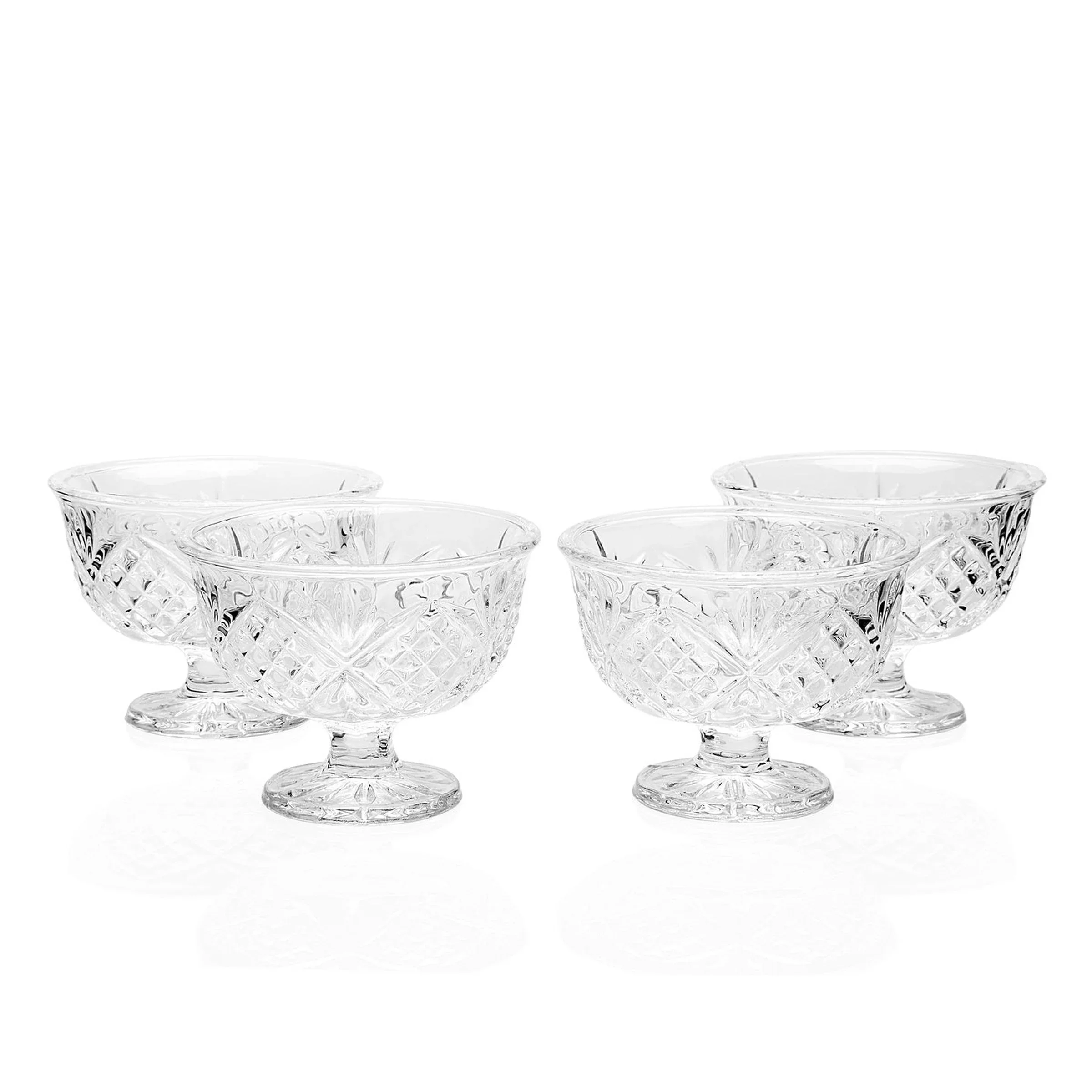 Dublin Crystal Ice Cream Bowl 10oz oz, Set of 4
