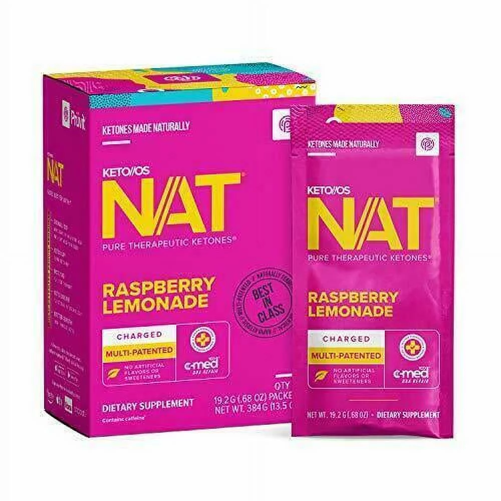 Pruvit Nat Keto Os Raspberry Lemonade sealed box of 20 packs Ketone Drink