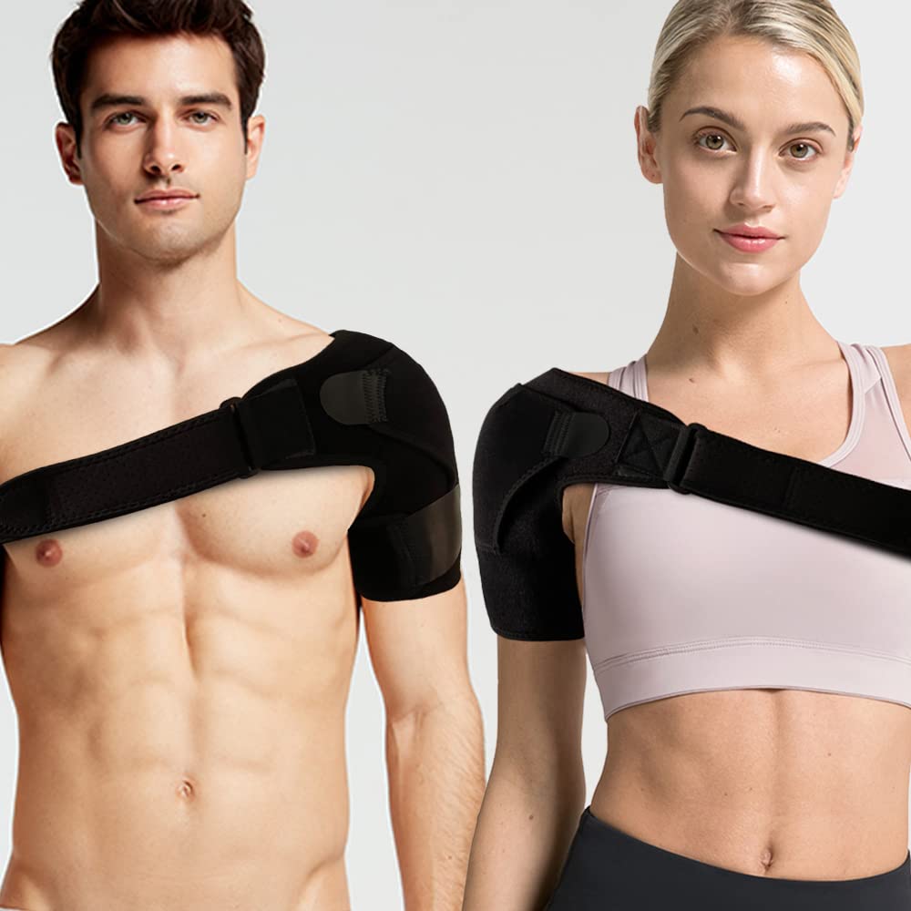 Adjustable Shoulder Brace for Men & Women-Compression Shoulder Support Brace for Stability,Torn Rotator Cuff, AC Joint Pain Relief with Ice Pack Pocket, Left and Right Arm Fits