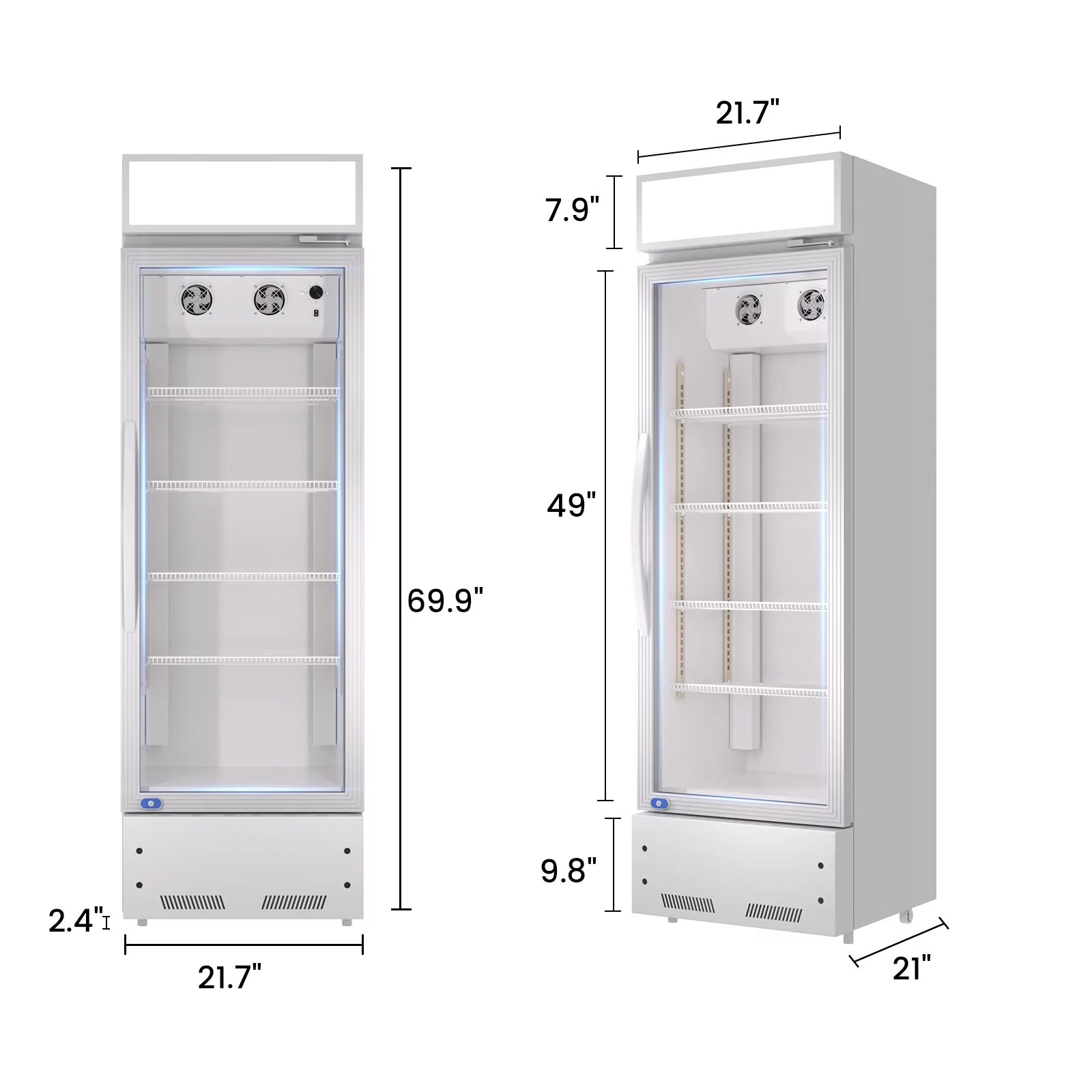 8.0 Cu.Ft Merchandising Refrigerator with Light Box