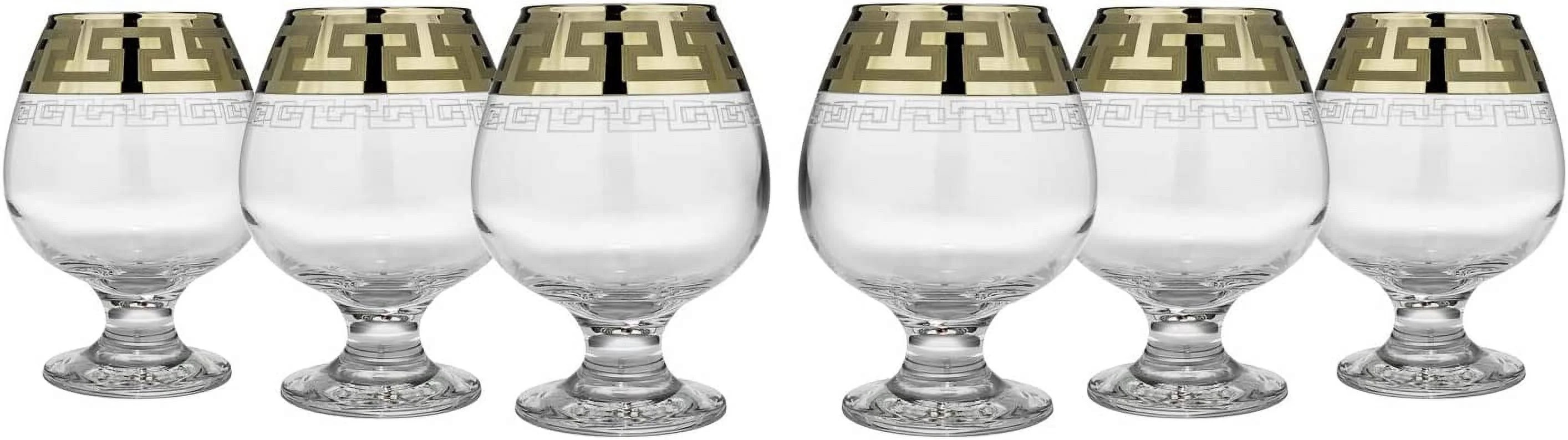 Oz. Brandy Glasses With Gold Rim, Whiskey Bourbon Snifters On A Stem, Wedding Drinkware, Gift Box Set Of 6