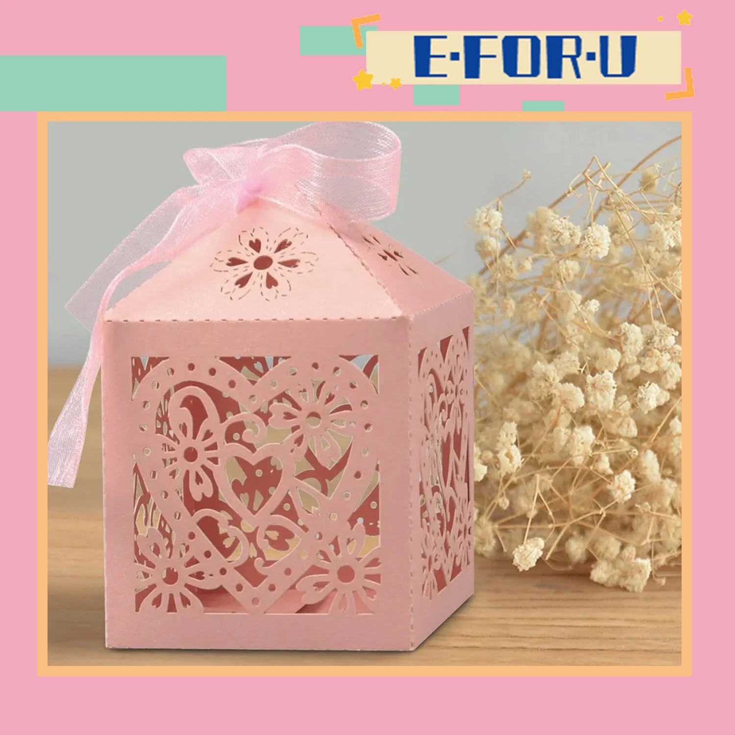 Love Heart Laser Cut Wedding Candy Gift Box Chocolate Box