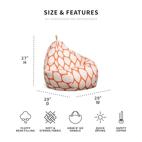Big Joe Tuffet Weatherproof Bean Bag Chair, Paprika Bella Sunmax, Durable Weather Resistant Fabric, 2.5 feet Teardrop