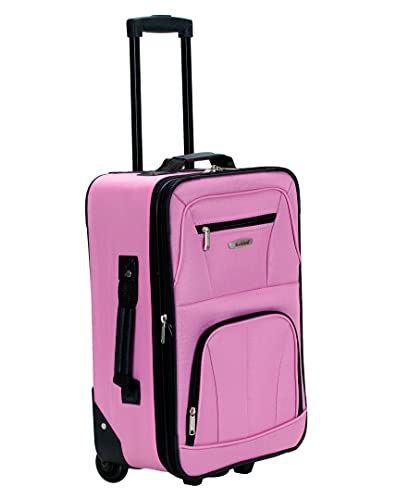 Rockland Fashion Softside Upright Luggage Set, Expandable, Pink, 2-Piece (14/19)