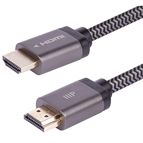 Monoprice 8K Certified Ultra High Speed HDMI Cable - Braided - HDMI 2.1, 8K@60Hz, 4K@120Hz, 48Gbps, HDR, VRR, CL2 In-Wall Rated, 15ft, Black (1 Pack)