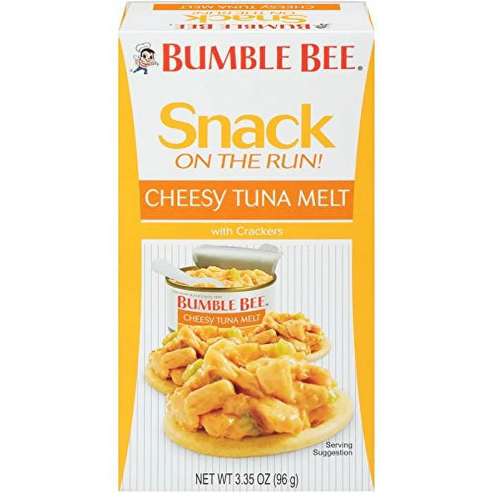 BUMBLE BEE Snack On The Run Crackers Kit, Cheesy Tuna Melt, 3.35 Ounce Kit (Case of 12), High Protein Snack Food, Canned Tuna, Healthy Snacks for Adults