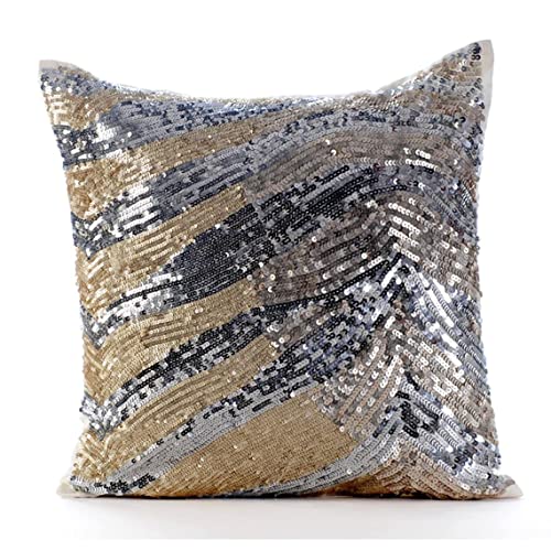 The HomeCentric Decorative Throw Pillow cover Gold Pack of 2, 16