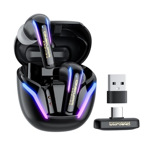 2.4G Wireless Gaming Earbuds with ENC Mic, 20ms Low-Latency for PS5/4, Meta Quest 3/3S/2, 2.4GHz Bluetooth Dual-Mode Headphones for Phone, Pad, Laptop, Steam Deck, Switch, PC, VR(with USB-C Dongle)