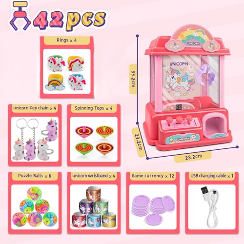 Claw Machine for Kids Claw Machine Toy Claw Game Machine Electronic Claw Game Machine for Party Birthdays Large Vending Grabber Kids Claw Machine with Toys Girls 5 6 7 8 9 10+ Year Old