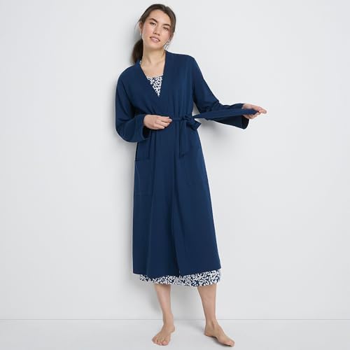 Lands' End Women's Cotton Long Sleeve Midcalf Robe