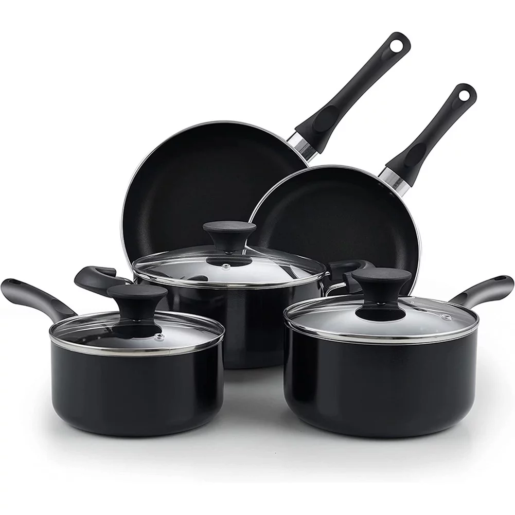 Basic Non-Stick Stay Cool Handle Cookware Set, Pots And Pans, 8-Piece Set