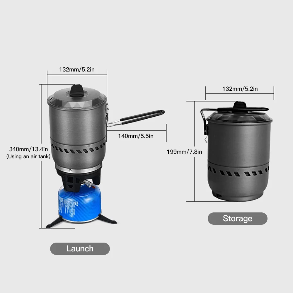 BULIN camp stove, Stove Pot Wild Windproof Head Camp Buzhi Stove Huiop All-in-one Tubbek