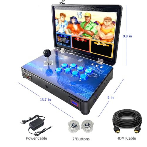 Pandora Arcade Portable Retro Video Game Player Built-in 20000+ Classic Games 14 inch LED Integrated Recreation Arcade Emulator Console Compatible with FBA/N64/Arcade/MAME