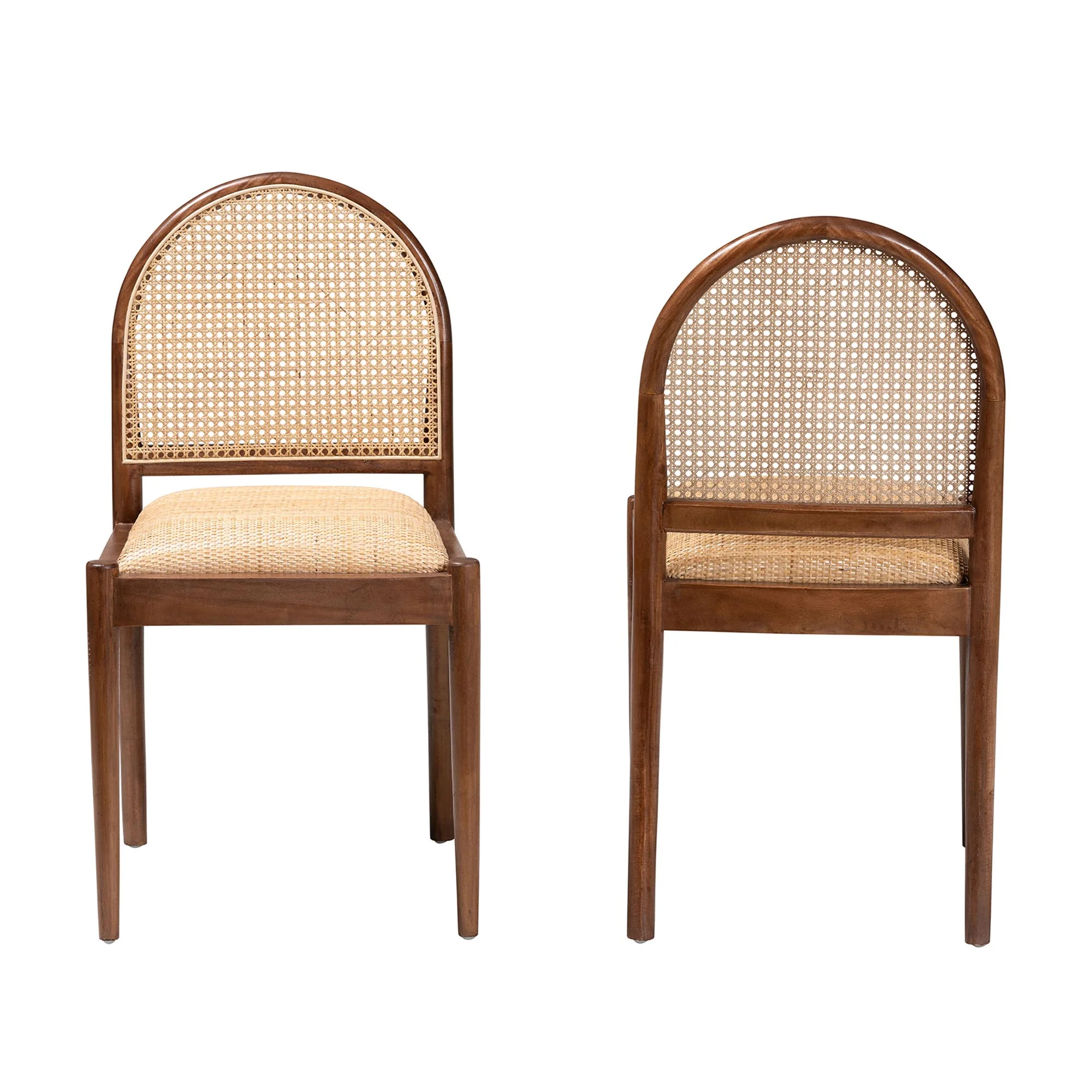 bali & pari Maryland Boho Dining Chair, 2-Piece, Walnut Brown
