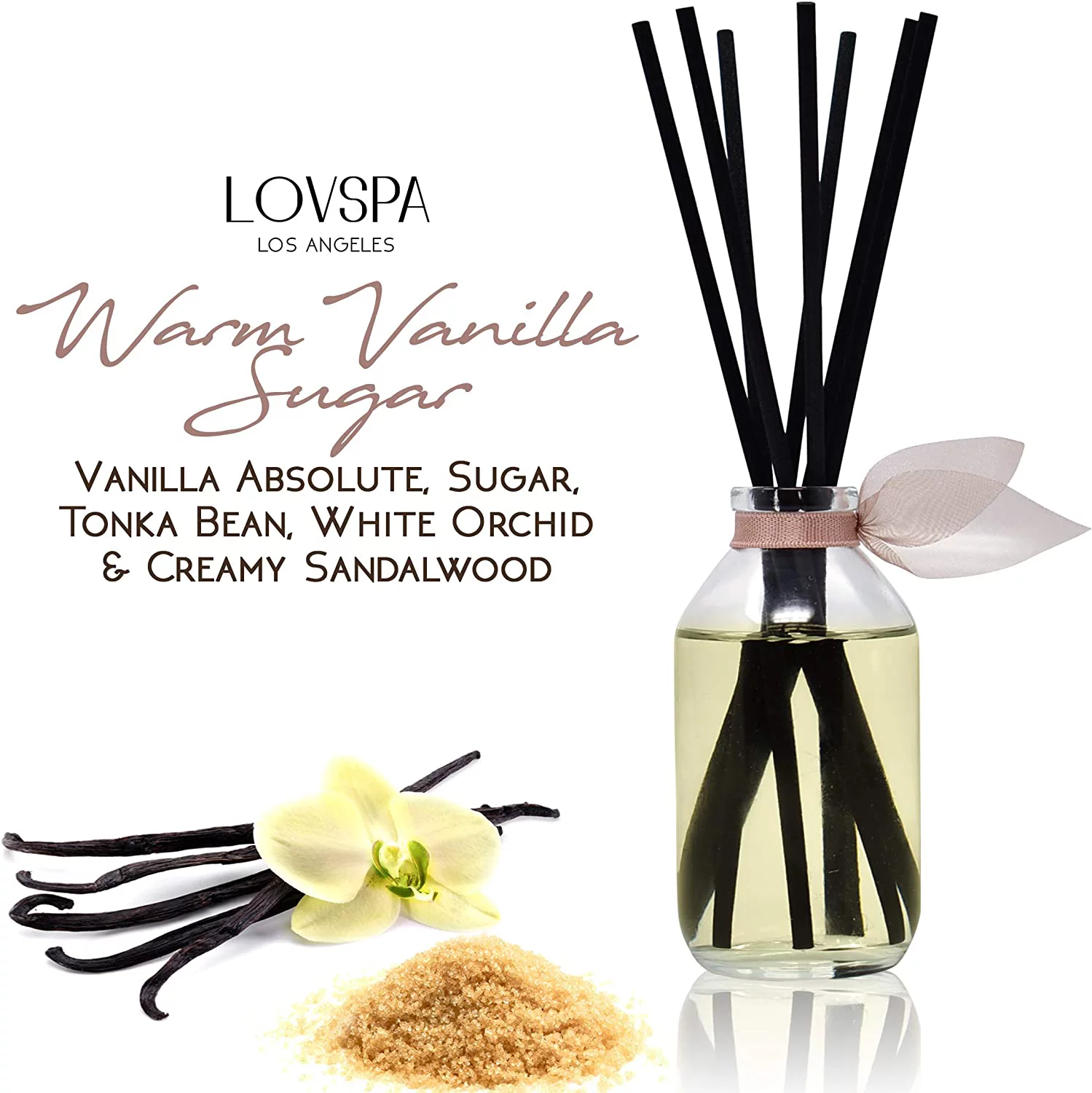 LOVSPA Warm Vanilla Sugar Reed Diffuser Oil Set