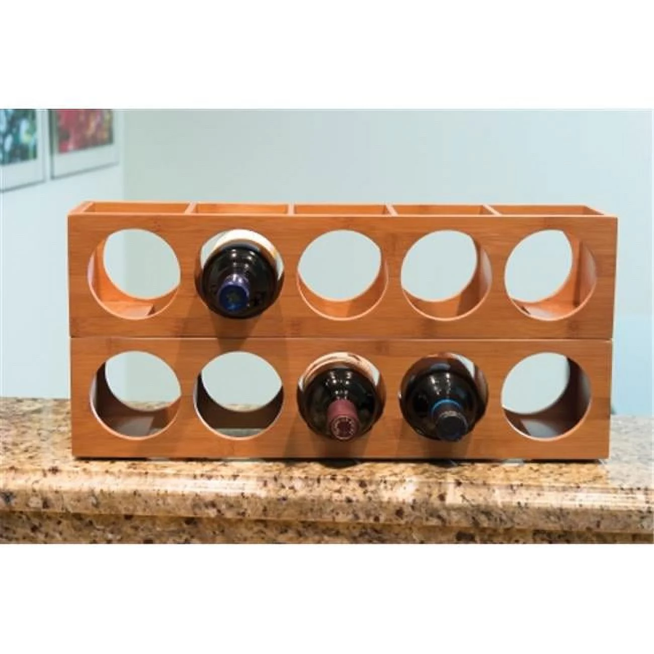 Lipper International Bamboo 5 Bottle Wine Rack 8305