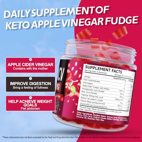 2 Pack Keto ACV Gummies Advanced Formula 1500mg, 180 Vegan Gelatin-Free Advanced Keto Acv Gummies with Pomegranate & Beetroot, Natural Ingredients, Alternative to Keto Drops
