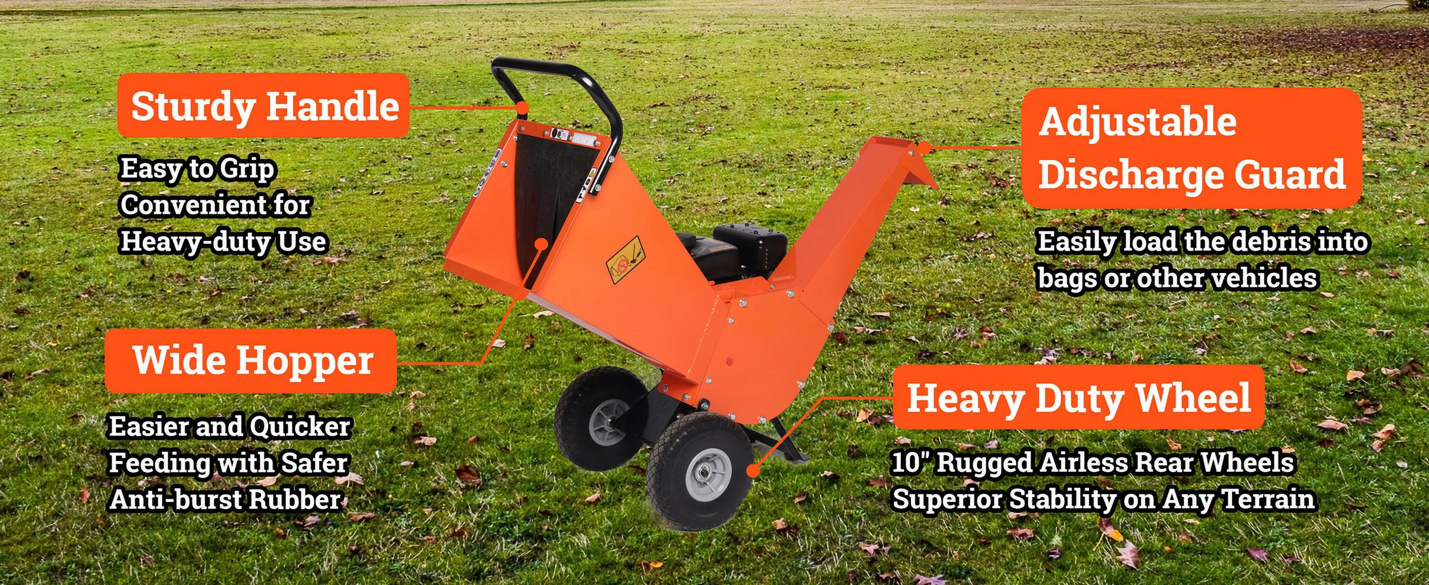 EFCUT R0 Wood Chipper Shredder Mulcher 7HP Gas Powered Heavy Duty Compact Design 3