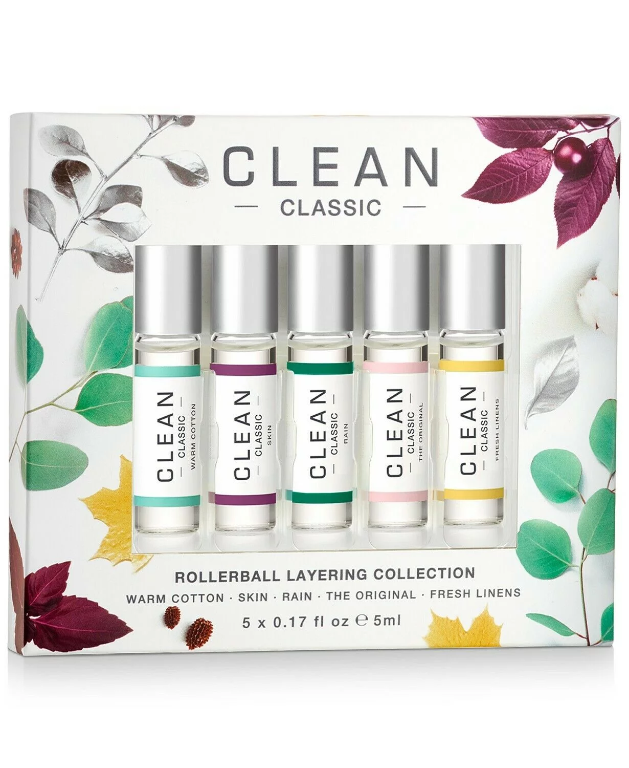 Clean Beauty Classic Rollerball Layering Collection Gift Set 5 Pieces