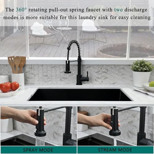 25 Inch Drop In Utility Sink with Faucet, 25