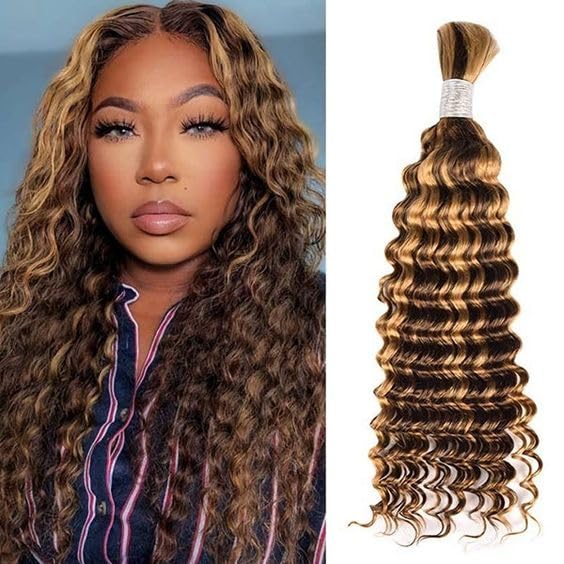 Deep Wave Bulk Human Hair For Braiding No Weft Brazilian Virgin Hair Deep Wave 1 Bundle 100% Unprocessed deep wave Human Hair for Braiding 100g