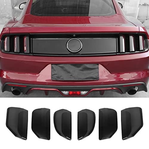 Jimen Compatible with Ford Mustang 2015-2017, 6PCS Tail Light Cover Trim Kits Exterior Accessories