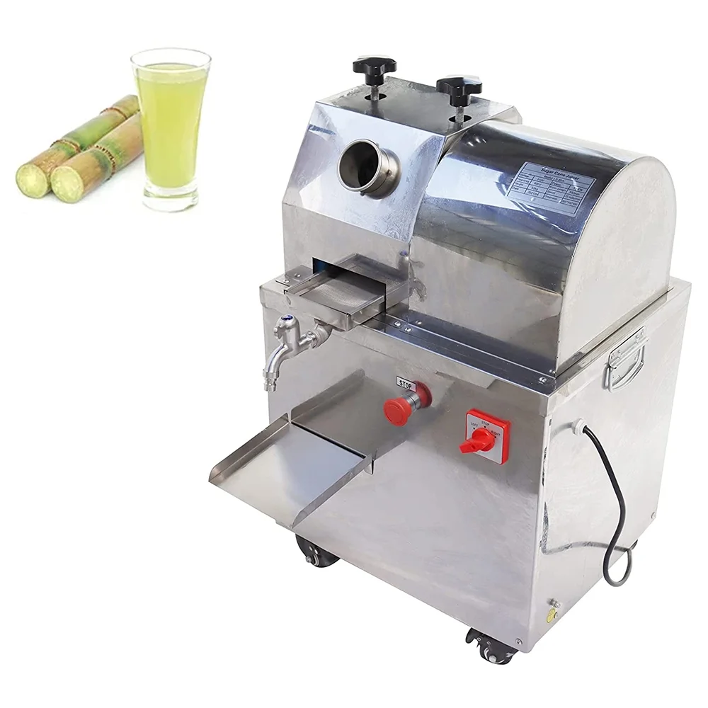 INTSUPERMAI Electric Sugar Cane Ginger Press Juicer Sweet Sorghum Juice Extractor Stainless Steel 3 Rollers