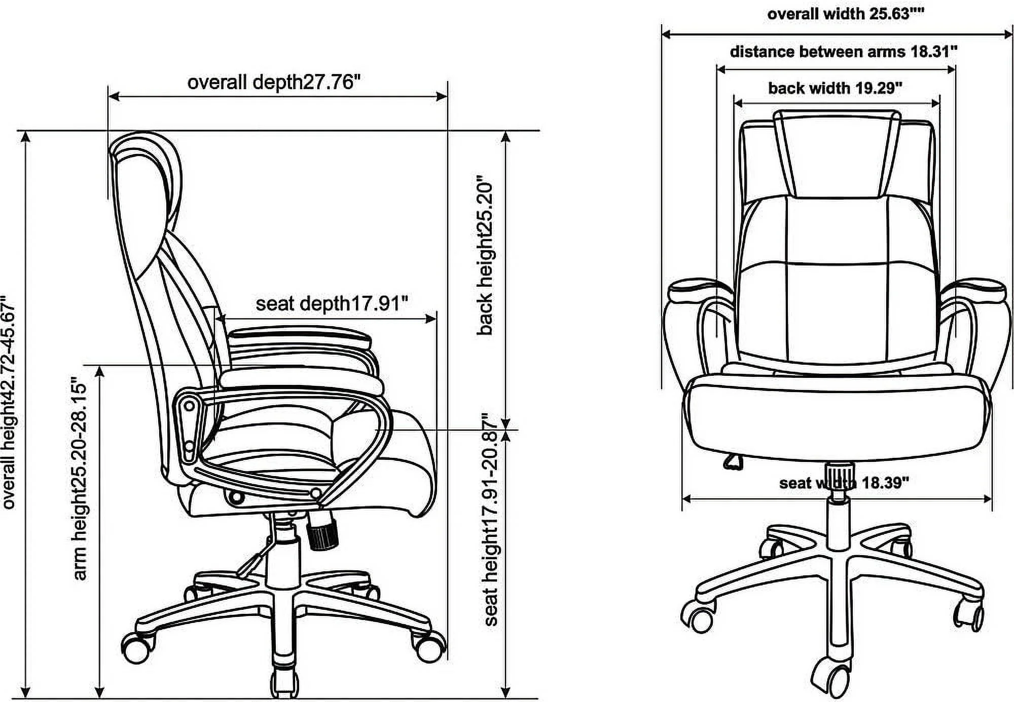 High-Back Black Executive Chair Home Office Furniture Modern Design